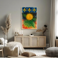 Sun Fleur De Lis Heritage Poster