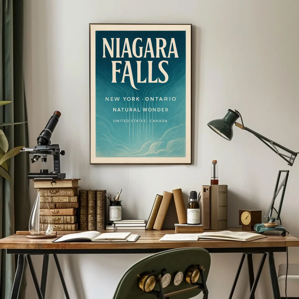 Niagara Falls Vintage Travel Art Poster PosterGoat