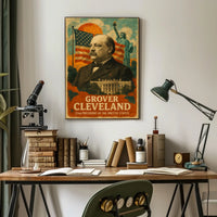 Grover Cleveland 22nd President of the United States Layered Digital Collage Poster