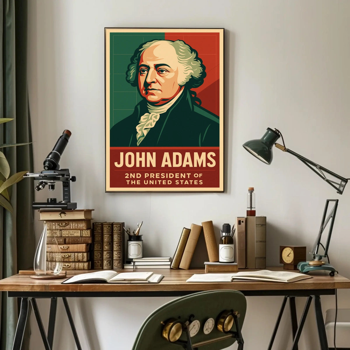 John Adams Second President Patriotism Typography Poster