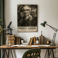 Warren G. Harding 29th President of the United States Double Exposure Poster