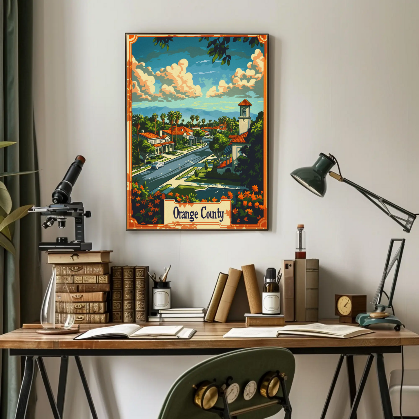 Orange County California Suburb Travel Poster