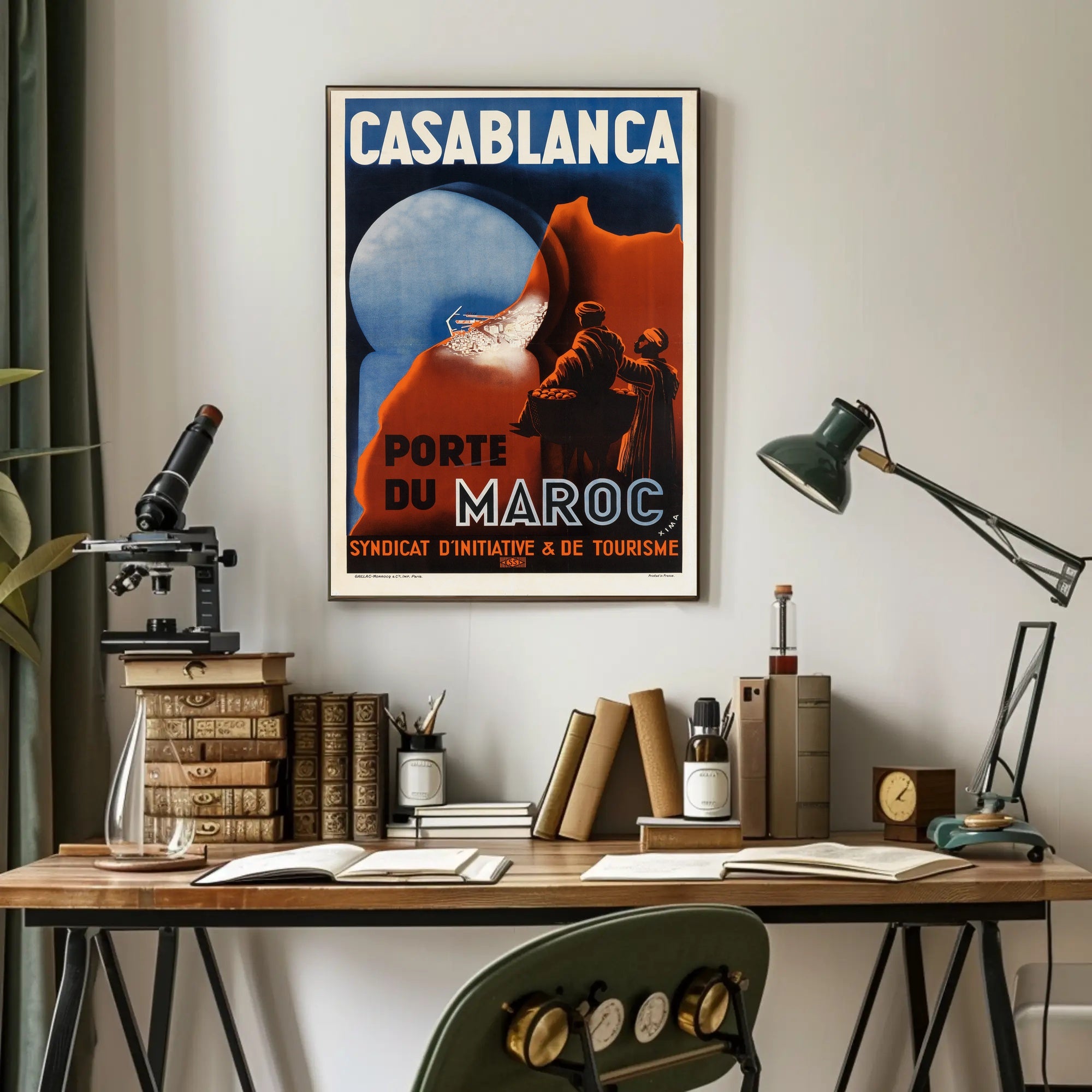 Vintage Casablanca Travel Poster for Moroccan Adventure PosterGoat