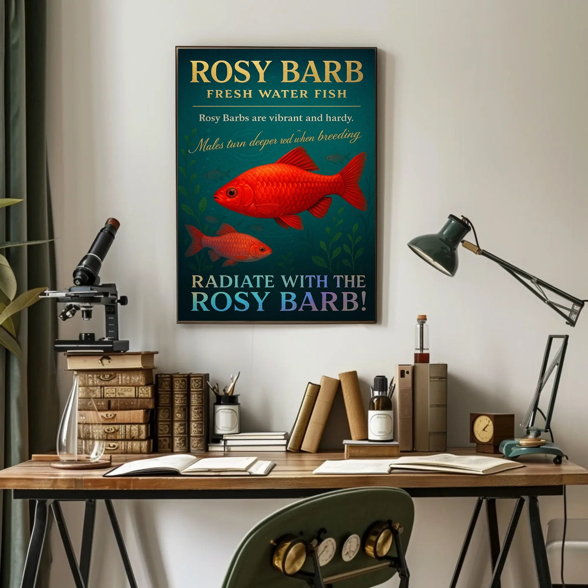 Rosy Barb Freshwater Fish Poster