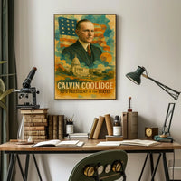 Calvin Coolidge 30th President of the United States Layered Digital Collage Poster