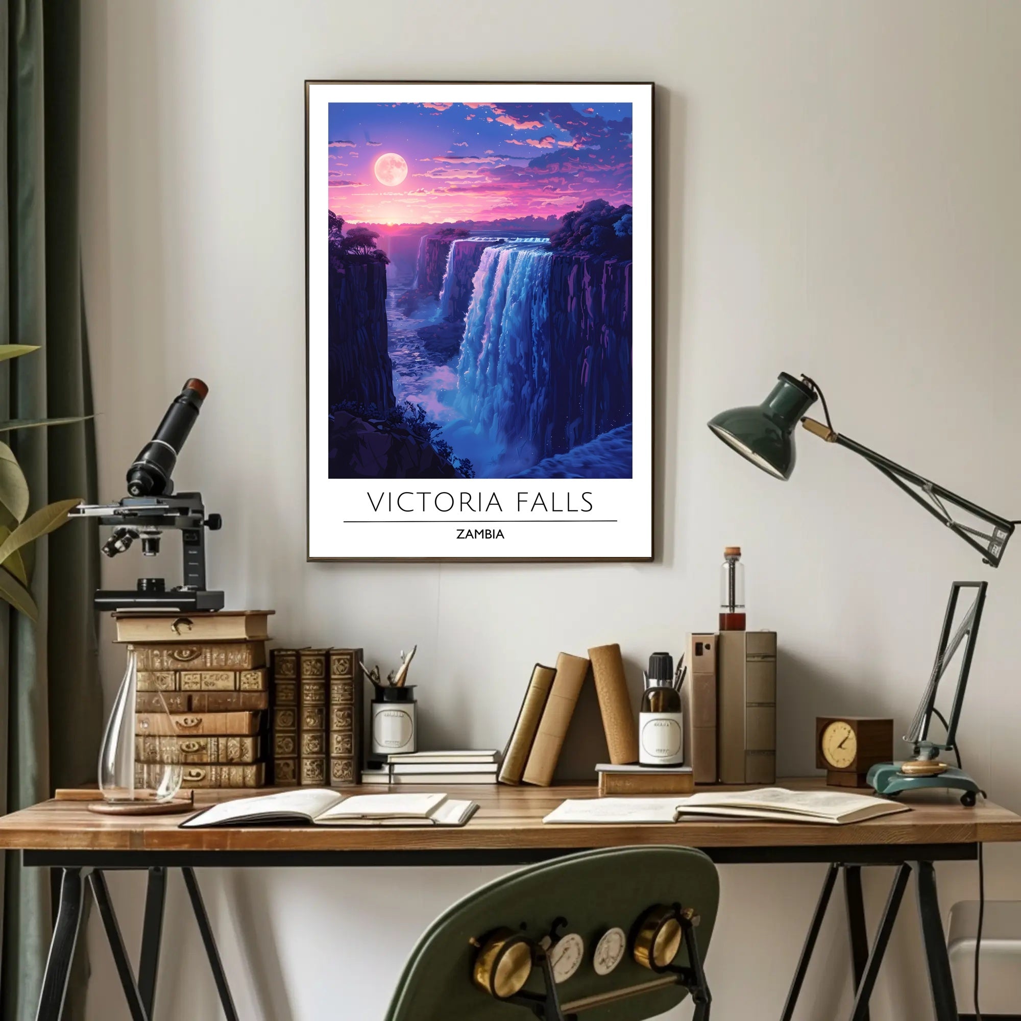 Victoria Falls Sunset Travel Poster