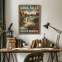 Sioux Falls Scenic Nostalgic Travel Art Deco Poster