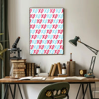 Affectionate XOXO Typography Art with Vibrant Colors Poster PosterGoat