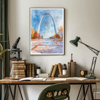 Gateway Arch in Autumn Poster PosterGoat