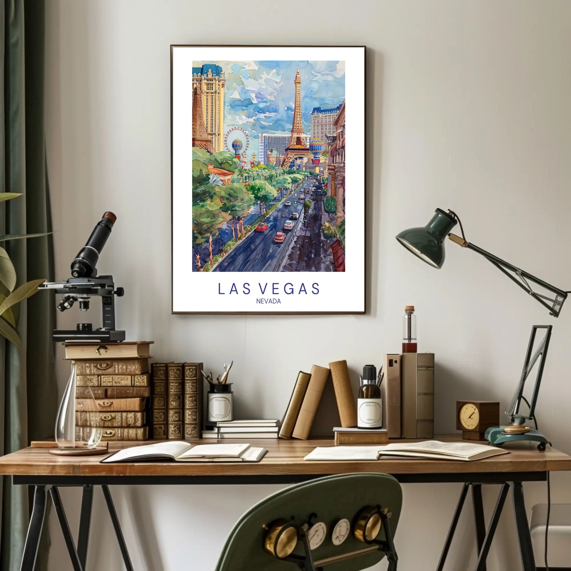Las Vegas Skyline Poster PosterGoat