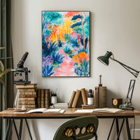 Vibrant Jungle Scene Abstract Artistic or Pop Culture Poster