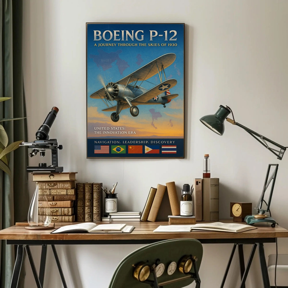 Boeing P-12 A Journey Through the Skies of 1930 Poster