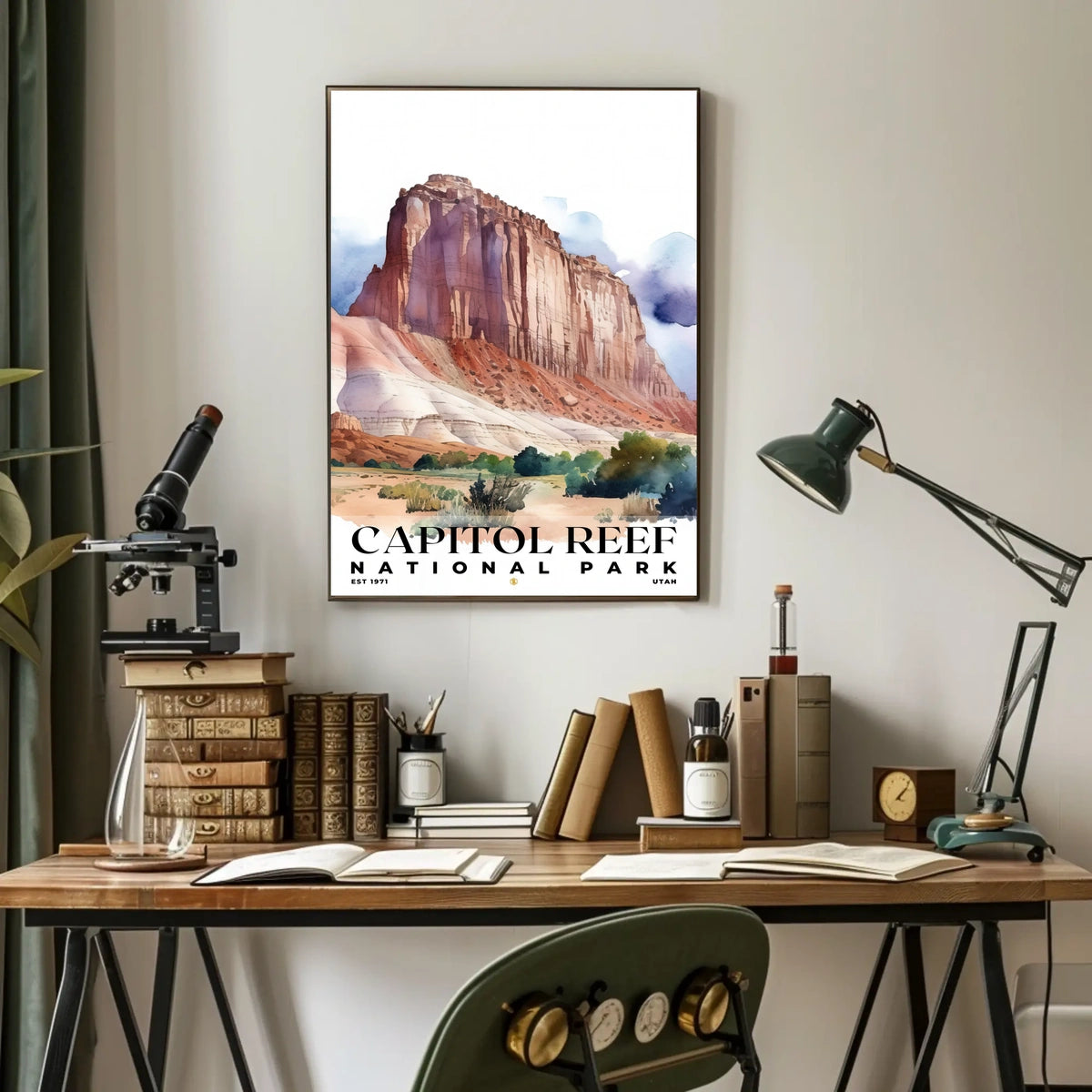 Capitol Reef Watercolor Wall Art Poster
