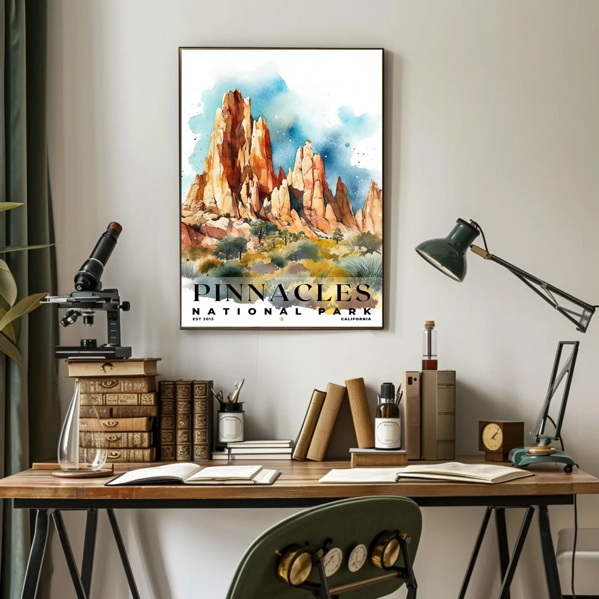 Pinnacles Watercolor Wall Art Poster