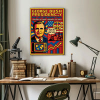 George Bush Presidency Pop Art Retrospective Poster PosterGoat