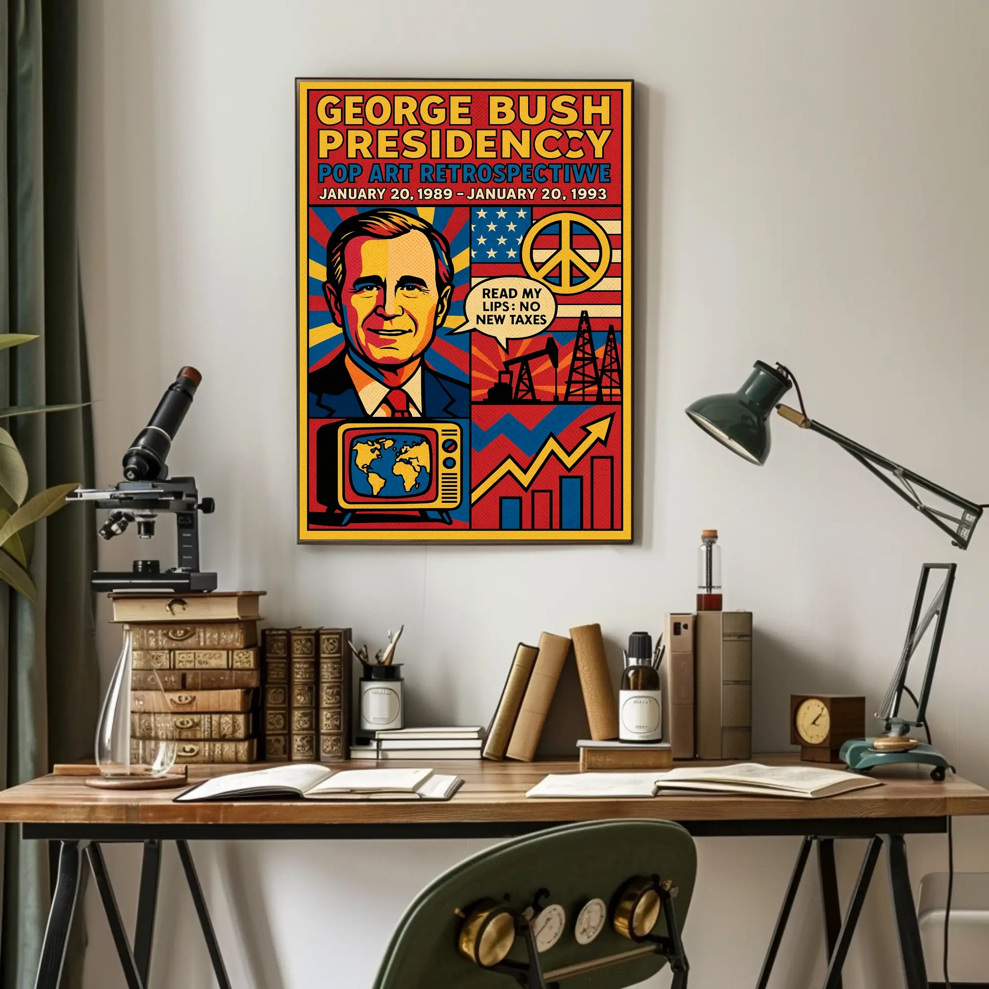 George Bush Presidency Pop Art Retrospective Poster PosterGoat