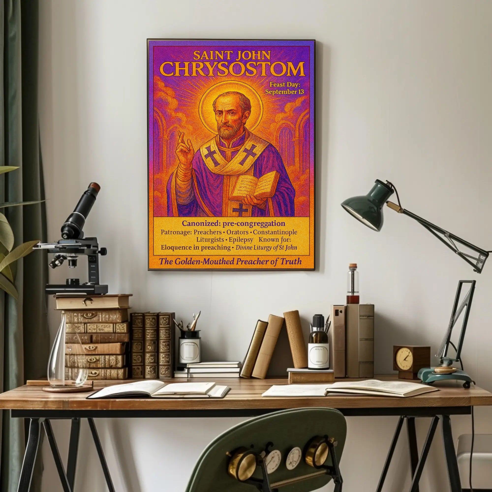 Saint John Chrysostom The Golden-Mouthed Preacher Poster PosterGoat