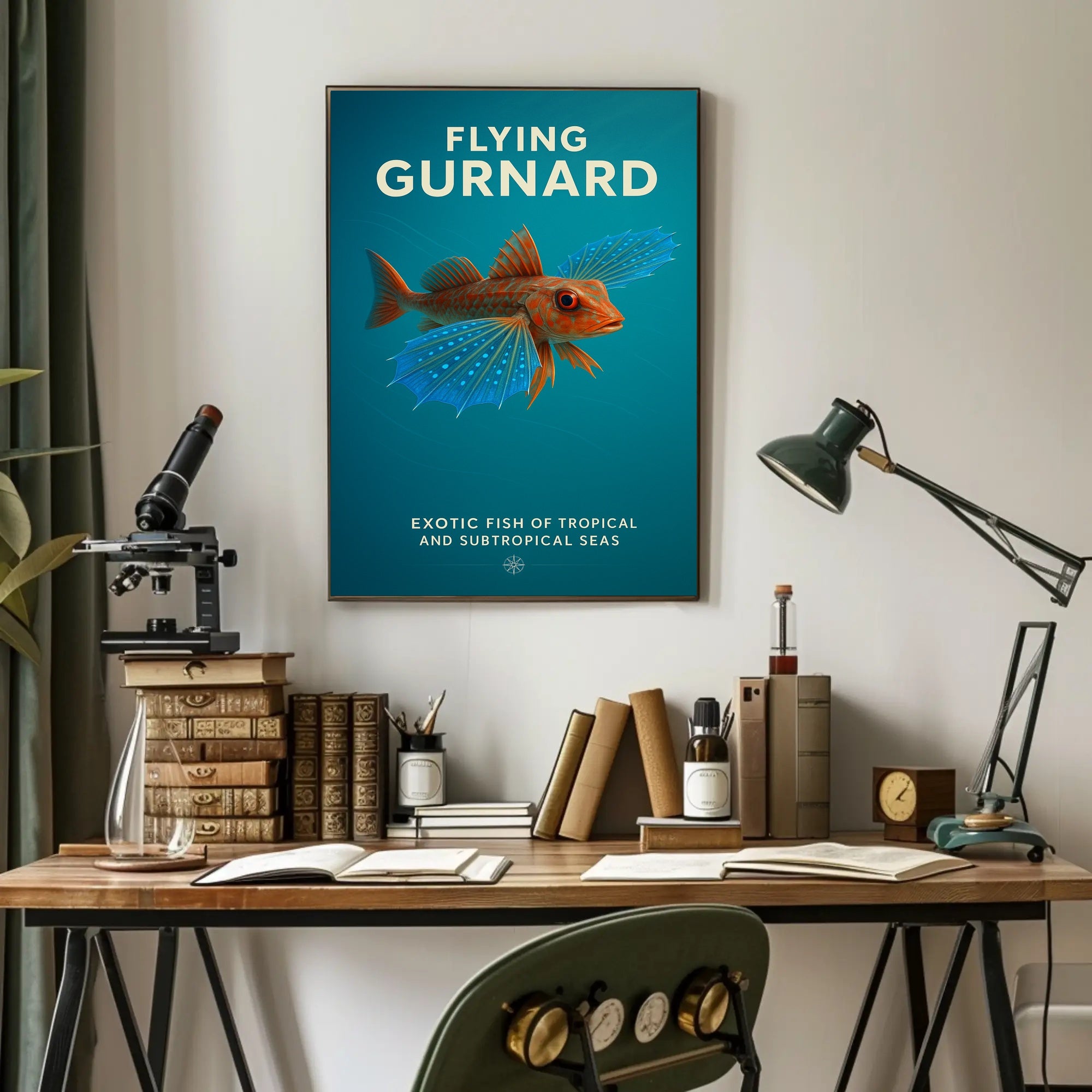 Flying Gurnard Marine Life Educational Poster PosterGoat