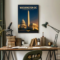 Washington D.C. Monuments Vintage Travel Poster PosterGoat