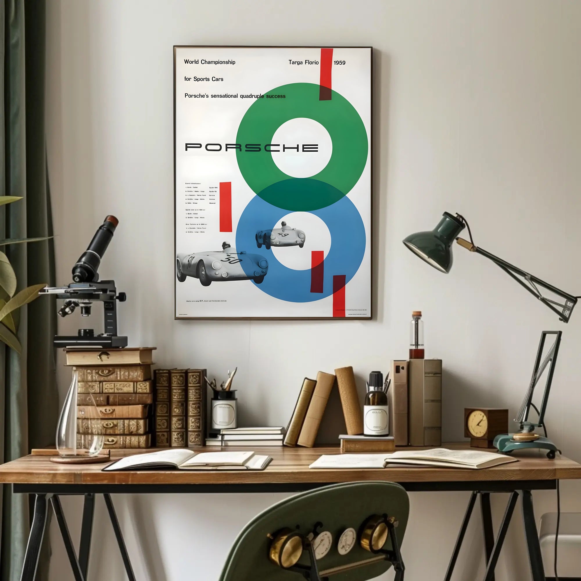 Porsche's Quadruple Success at Targa Florio 1959 Poster