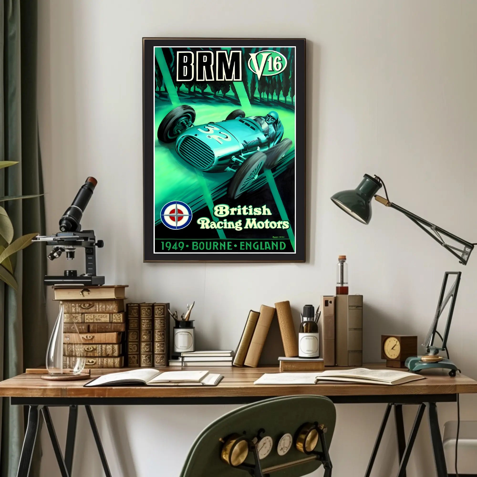 BRM V16 Racing Poster