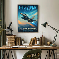 F-16 Viper Electric Jet Poster PosterGoat