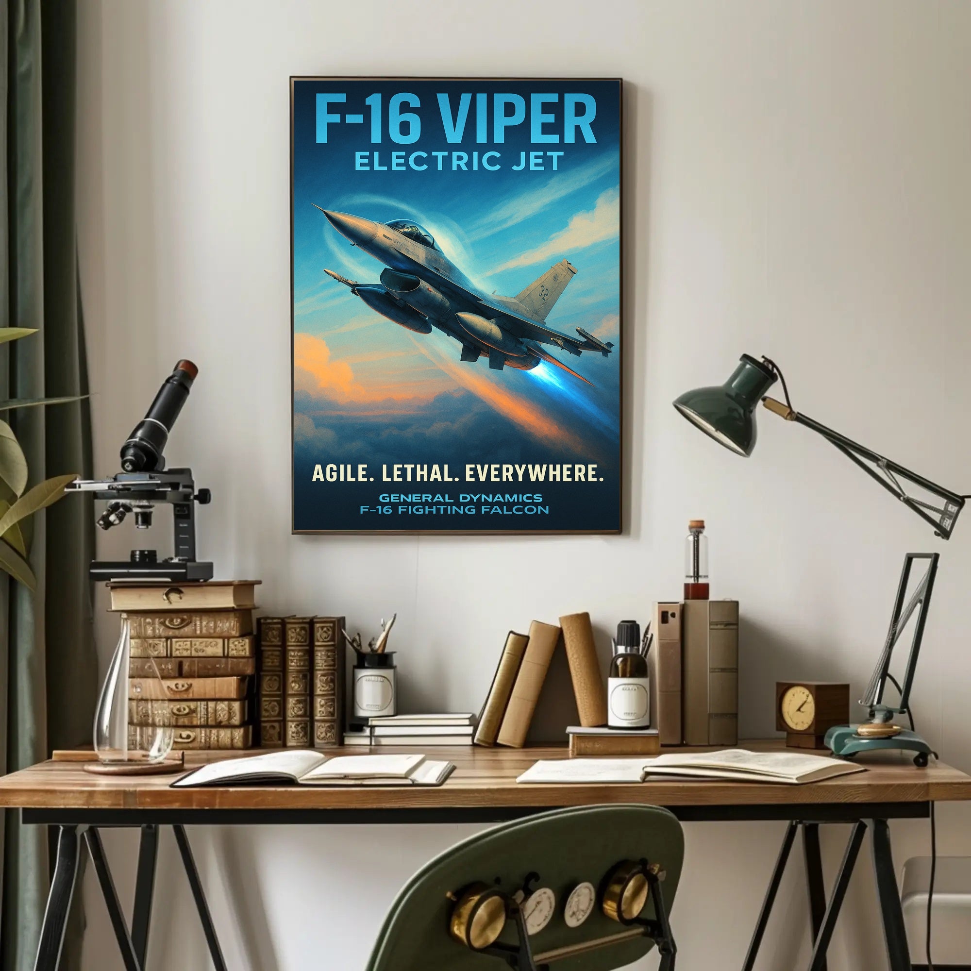 F-16 Viper Electric Jet Poster PosterGoat