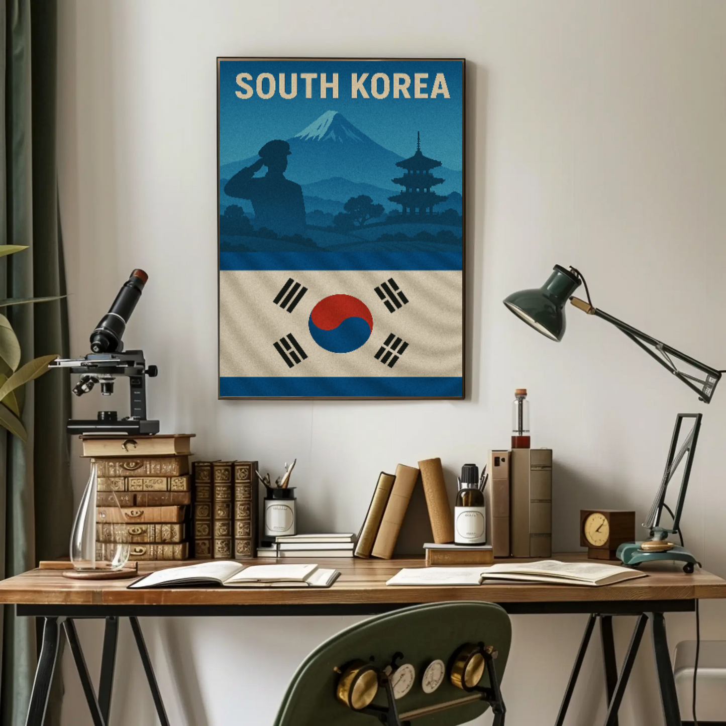 South Korea Patriotic Icons Vintage Heritage Poster