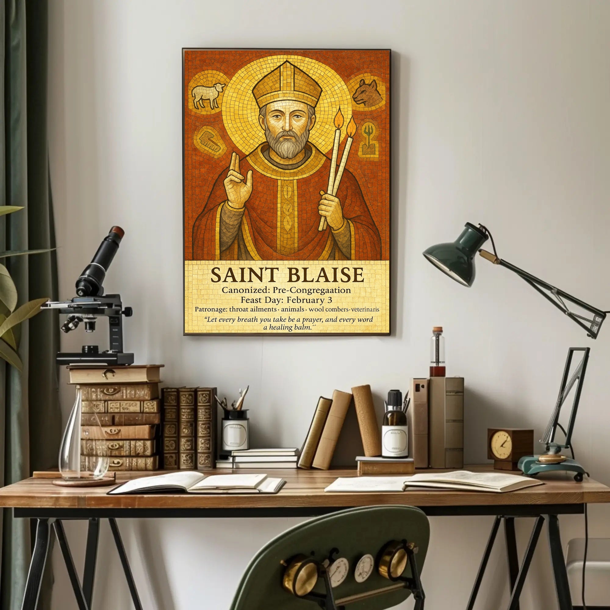 Saint Blaise Patron of Throat Ailments Poster PosterGoat