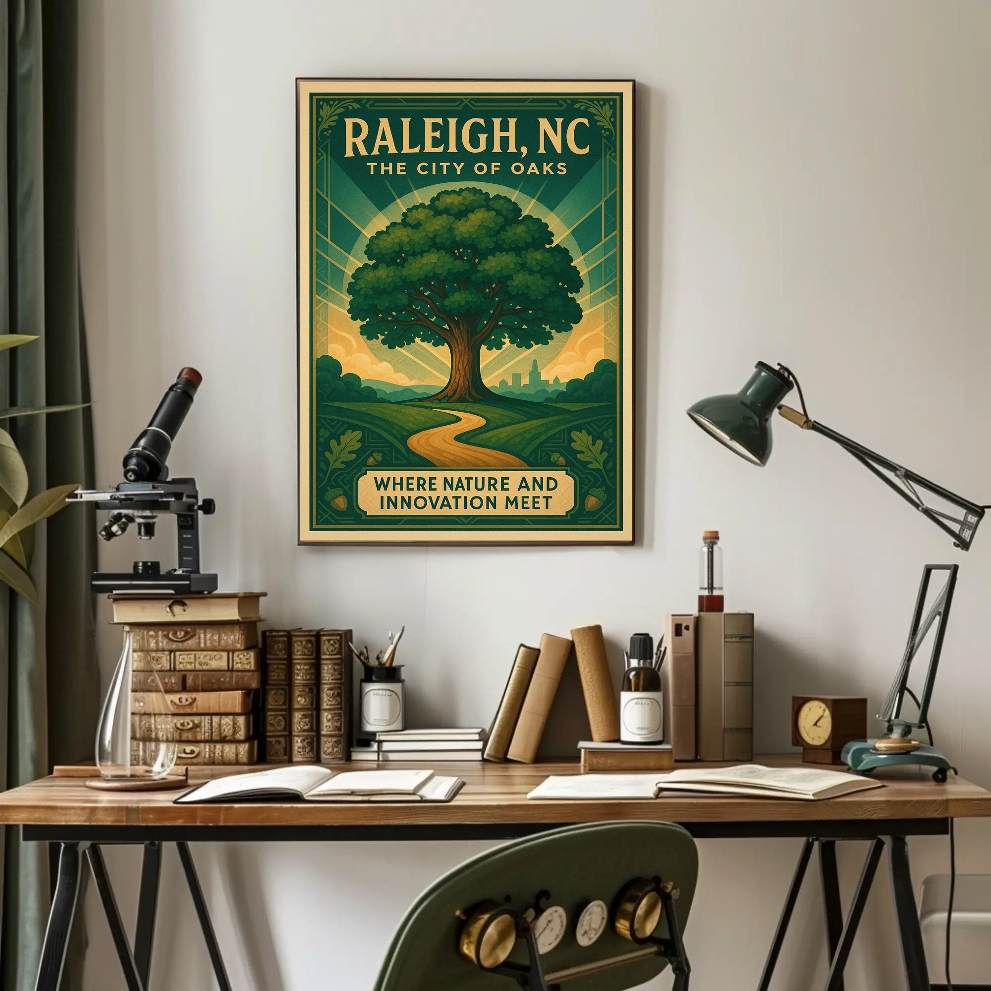 Raleigh City of Oaks Urban or Cityscape Poster