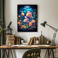 Underwater Harmony Vibrant Colorful Fish Blooming Flora Serene Ocean Life Scene Artwork Poster