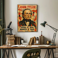 John Tyler 10th President of the United States Layered paper Collage Poster