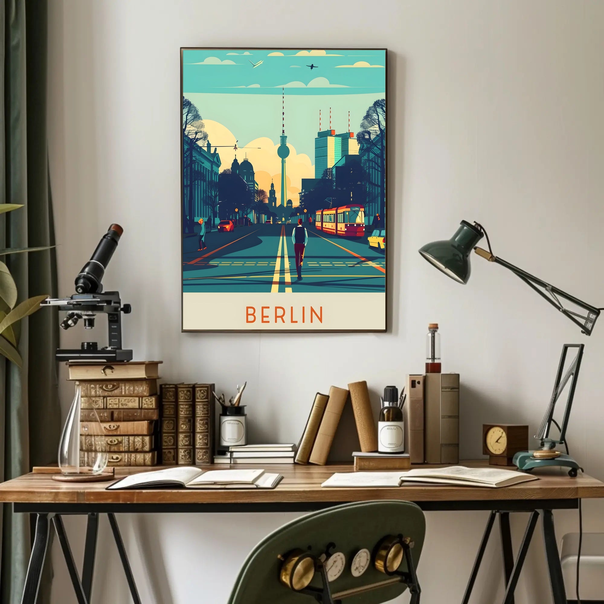Berlin Skyline Illustration Poster