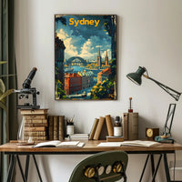 Sydney Harbour Bridge Vibrant Art - Urban or Cityscape Poster