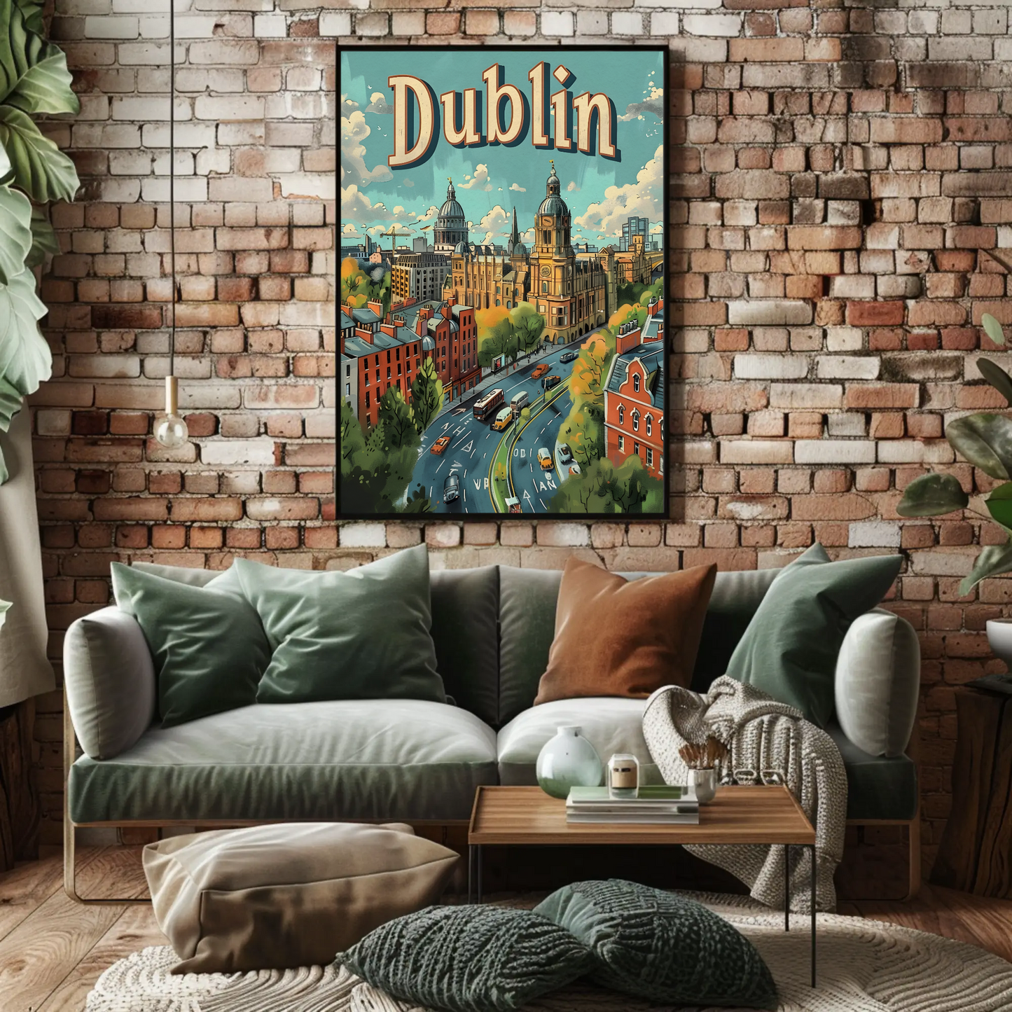 Vintage Poster - Dublin Skyline View