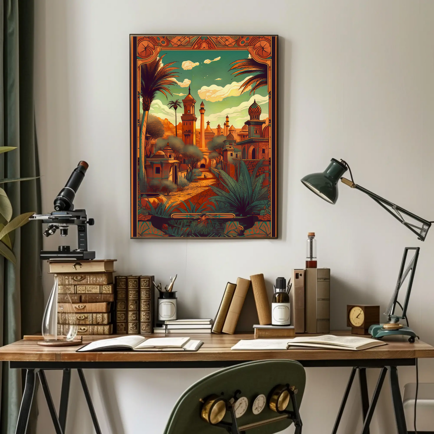 Moroccan Desert Palace Fantasy City Travel Poster