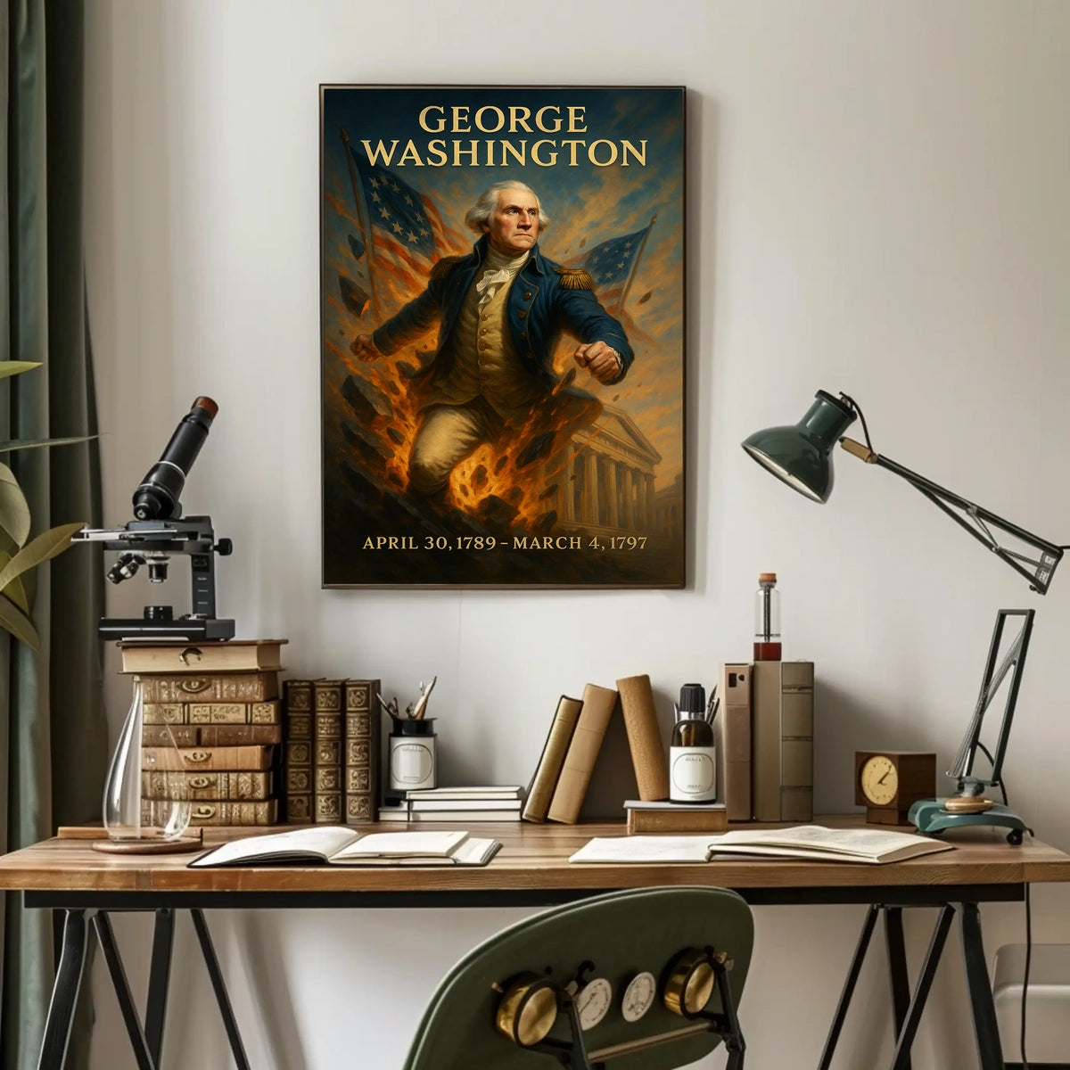 George Washington Vintage Patriotic Historical Poster