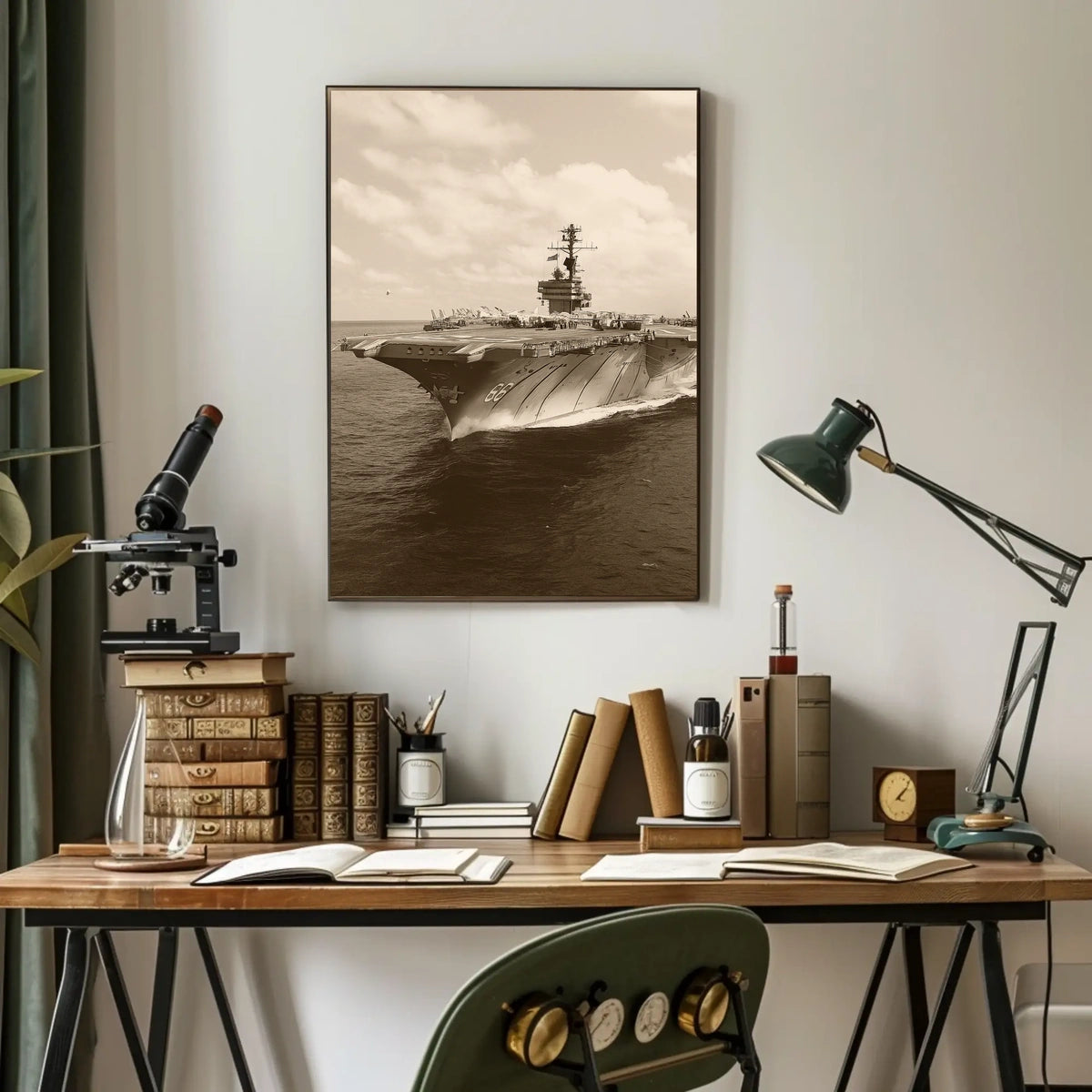 Majestic Aircraft Carrier at Sea Poster