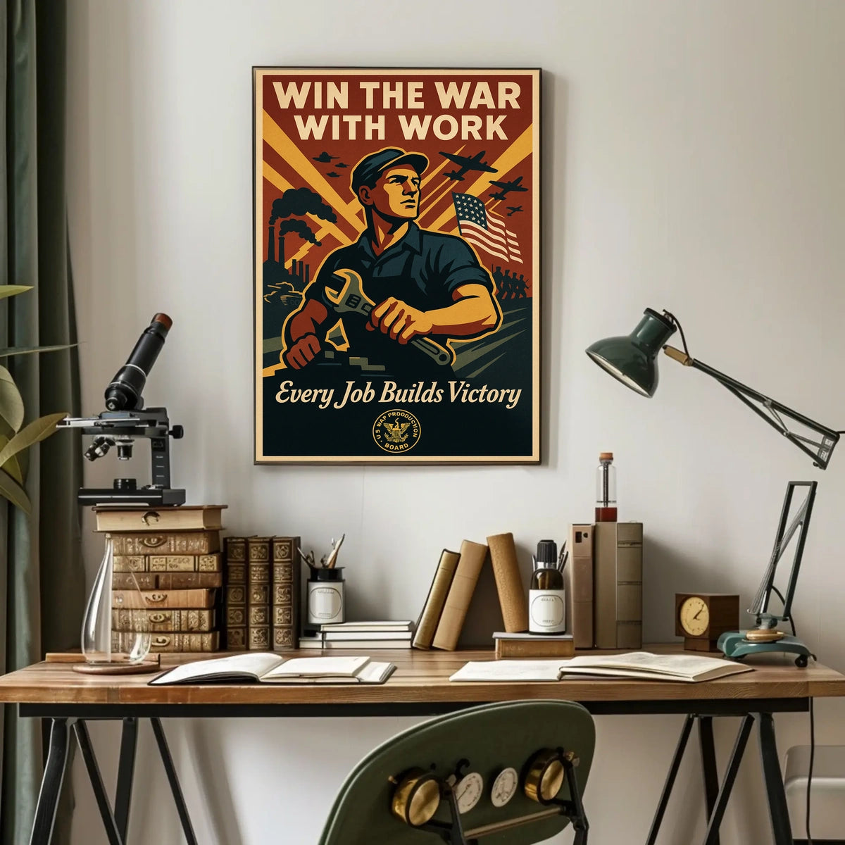 Win The War With Work Poster
