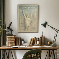 New York City Poster Vintage Elegance Travel Wall Art