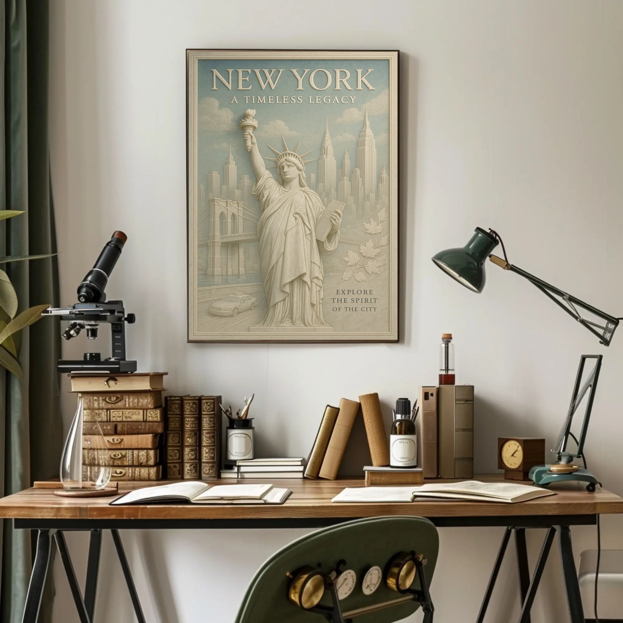New York City Poster Vintage Elegance Travel Wall Art