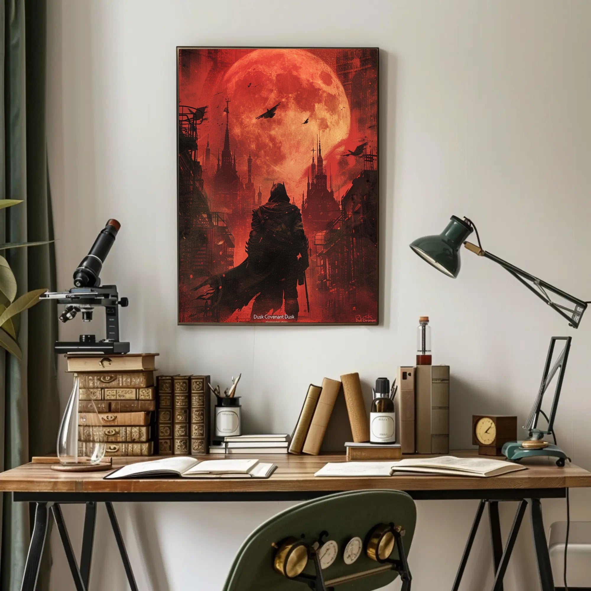 Eerie Urban Moonlit Silhouette - Fantasy or Mythology Poster PosterGoat