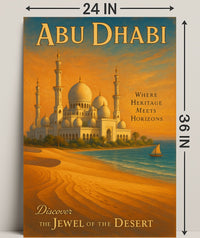 Abu Dhabi Travel Marvels: Discover Architectural Wonders Travel Poster