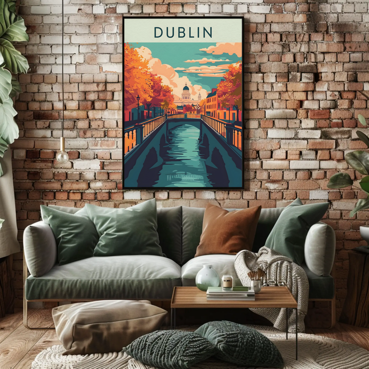 Vintage Poster - Dublin Autumn Canal
