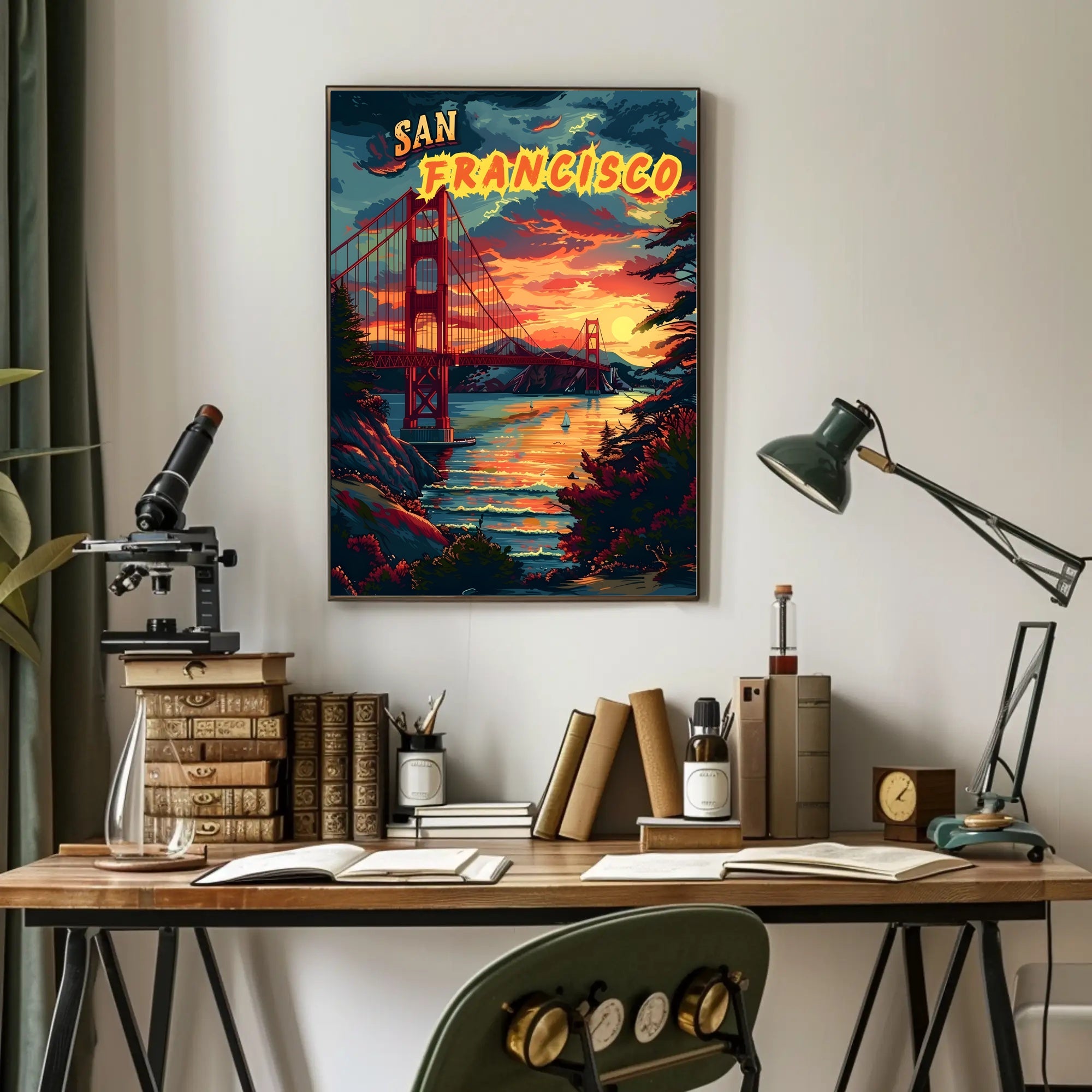Sunset Over the Golden Gate Poster
