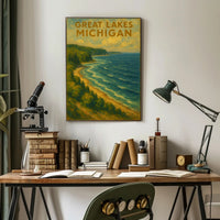 Great Lakes Scenic Landscape Impressionist Travel Poster