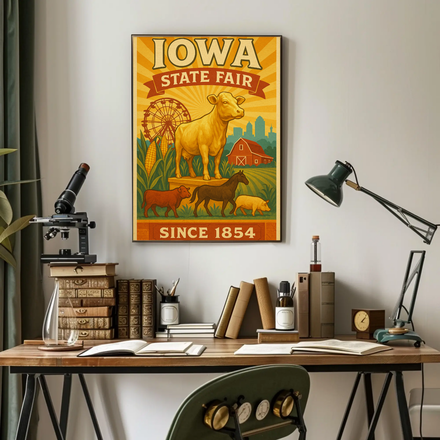 Iowa State Fair Livestock Agriculture Celebration Travel Poster