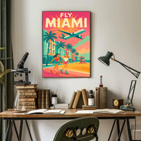 Miami Roller Skating Adventure Travel Poster