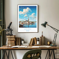 Galway Ireland Cityscape Travel Poster