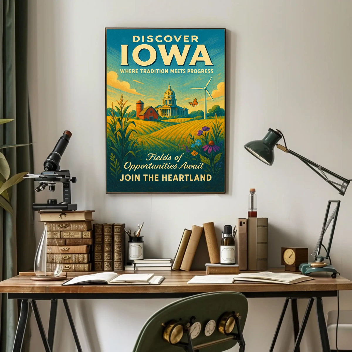 Discover Iowa Where Tradition Meets Progress Poster